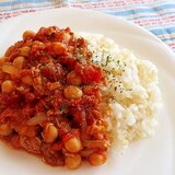 楽チン缶詰クッキング♪サバとひよこ豆のトマトカレー